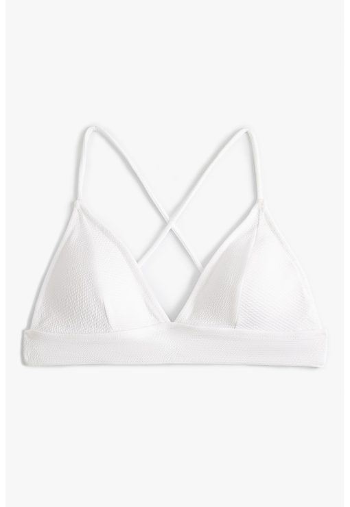 Sutien de baie cu cupe triunghiulare si aspect texturat-FEMEI/IMBRACAMINTE/Costume de baie-IMBRACAMINTE/Costume de baie