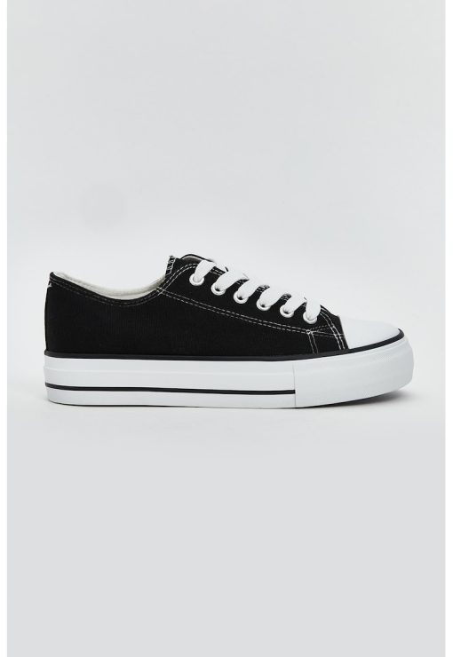 Tenisi din material textil cu model uni-FEMEI/INCALTAMINTE/Pantofi sport si tenisi-INCALTAMINTE/Pantofi sport si tenisi