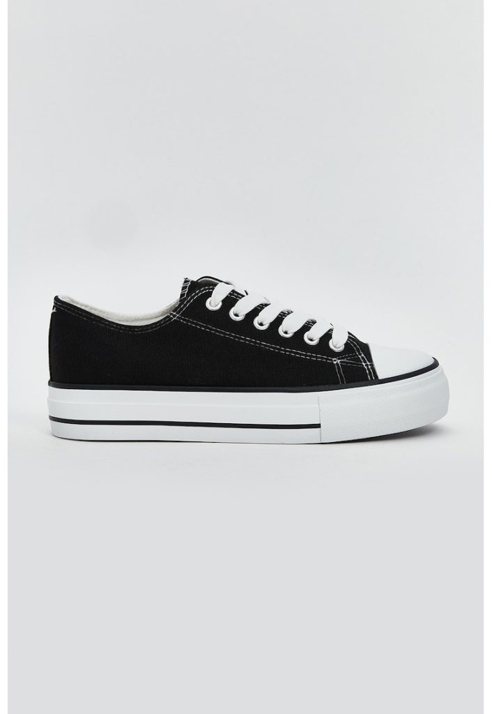 Tenisi din material textil cu model uni-FEMEI/INCALTAMINTE/Pantofi sport si tenisi-INCALTAMINTE/Pantofi sport si tenisi
