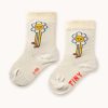 Tinycottons șosete copii DAISIES MEDIUM HEIGHT SOCKS culoarea bej