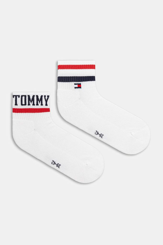 Tommy Jeans șosete 2-pack culoarea alb