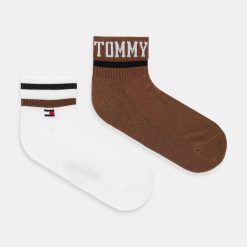 Tommy Jeans șosete 2-pack culoarea maro