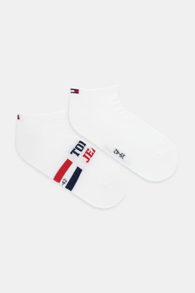 Tommy Jeans șosete scurte 2-pack culoarea alb