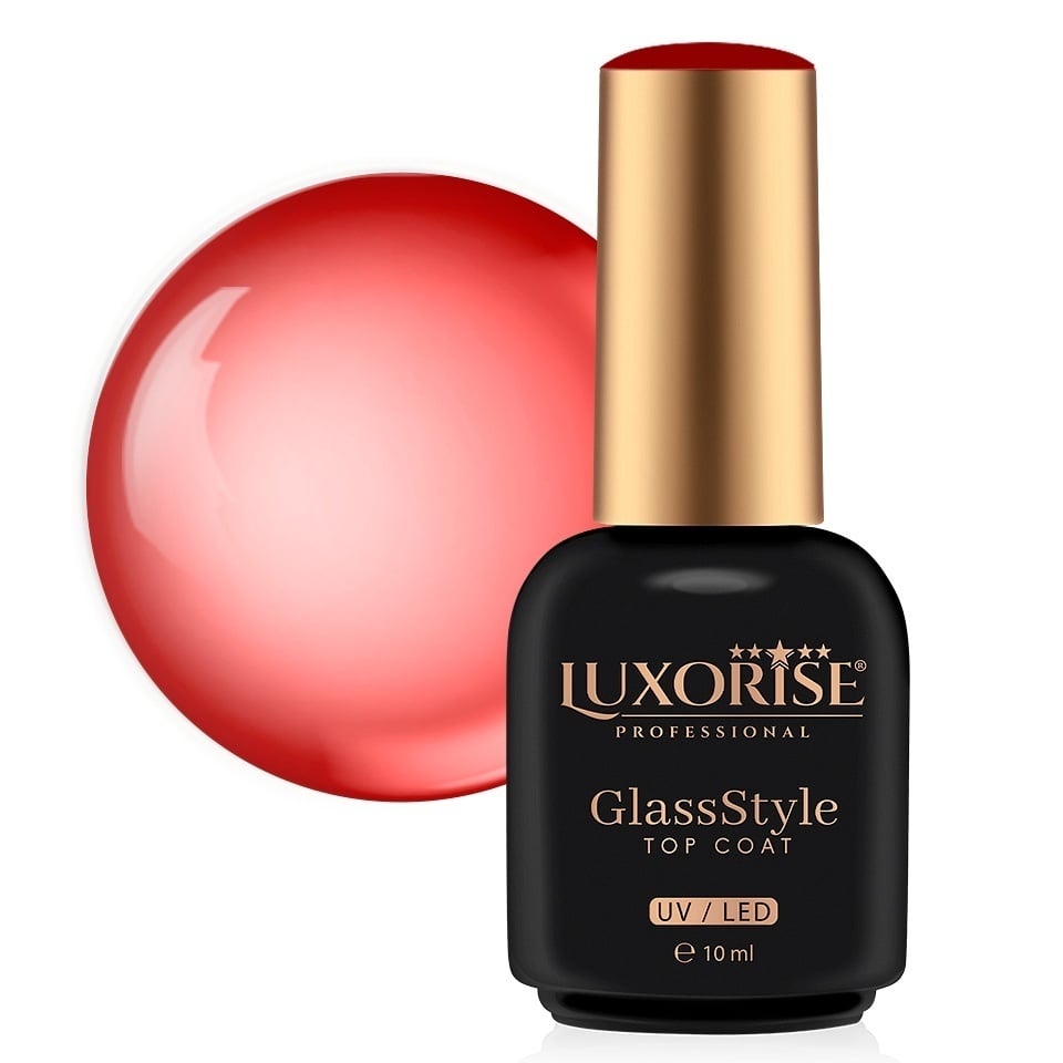 Top Coat LUXORISE GlassStyle - Red Velvet 10ml-Accesorii Unghii > Primer / Base Coat / Top Coat