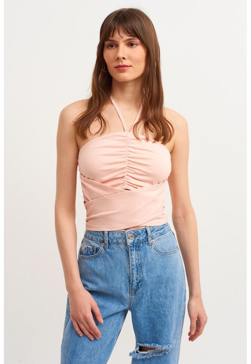 Top crop cu decolteu halter-FEMEI/IMBRACAMINTE/Tricouri si maiouri-IMBRACAMINTE/Tricouri si maiouri