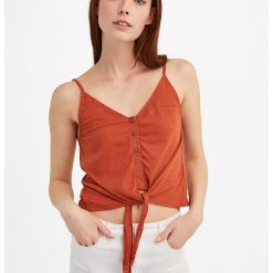 Top cu decolteu in V si snururi-FEMEI/IMBRACAMINTE/Tricouri si maiouri-IMBRACAMINTE/Tricouri si maiouri