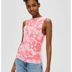 Top cu decolteu la baza gatului si model-FEMEI/IMBRACAMINTE/Tricouri si maiouri-IMBRACAMINTE/Tricouri si maiouri