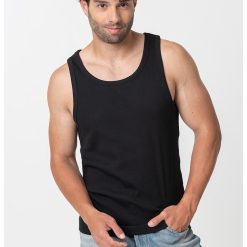 Top de bumbac cu decolteu rotund-BARBATI/IMBRACAMINTE/Tricouri si maiouri-IMBRACAMINTE/Tricouri si maiouri