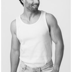 Top de bumbac cu decolteu rotund-BARBATI/IMBRACAMINTE/Tricouri si maiouri-IMBRACAMINTE/Tricouri si maiouri