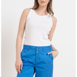 Top din amestec de bumbac cu decolteu rotund-FEMEI/IMBRACAMINTE/Tricouri si maiouri-IMBRACAMINTE/Tricouri si maiouri