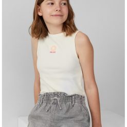 Top din amestec de bumbac cu design discret-FETE/IMBRACAMINTE/Tricouri si maiouri-IMBRACAMINTE/Tricouri si maiouri