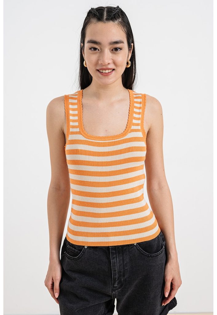 Top striat cu decolteu patrat Fiji-FEMEI/IMBRACAMINTE/Tricouri si maiouri-IMBRACAMINTE/Tricouri si maiouri