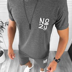 Trening barbati gri inchis pantaloni + tricou 10590 D3-1.2-Trening