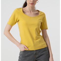 Tricou cambrat cu model uni-FEMEI/IMBRACAMINTE/Tricouri si maiouri-IMBRACAMINTE/Tricouri si maiouri