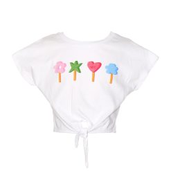 Tricou crop cu imprimeu grafic-FETE/IMBRACAMINTE/Tricouri si maiouri-IMBRACAMINTE/Tricouri si maiouri