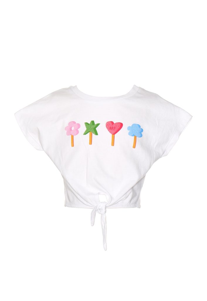 Tricou crop cu imprimeu grafic-FETE/IMBRACAMINTE/Tricouri si maiouri-IMBRACAMINTE/Tricouri si maiouri