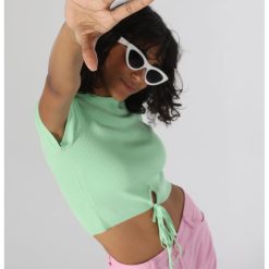 Tricou crop cu snur-FEMEI/IMBRACAMINTE/Tricouri si maiouri-IMBRACAMINTE/Tricouri si maiouri