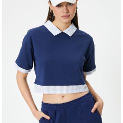 Tricou crop din bumbac-FEMEI/IMBRACAMINTE/Tricouri si maiouri-IMBRACAMINTE/Tricouri si maiouri