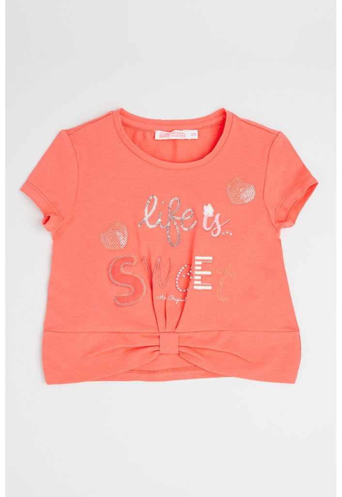 Tricou cu aplicatii din paiete-FETE/IMBRACAMINTE/Tricouri si maiouri-IMBRACAMINTE/Tricouri si maiouri