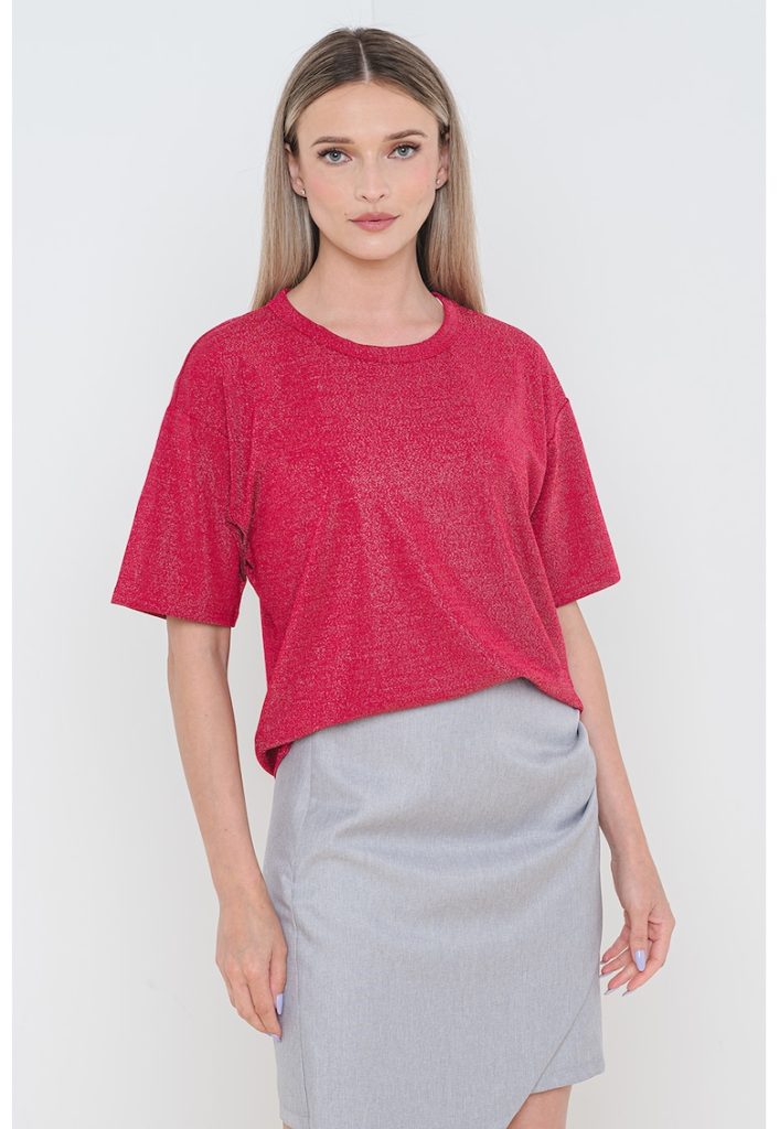 Tricou cu aspect stralucitor Shimmer-FEMEI/IMBRACAMINTE/Tricouri si maiouri-IMBRACAMINTE/Tricouri si maiouri