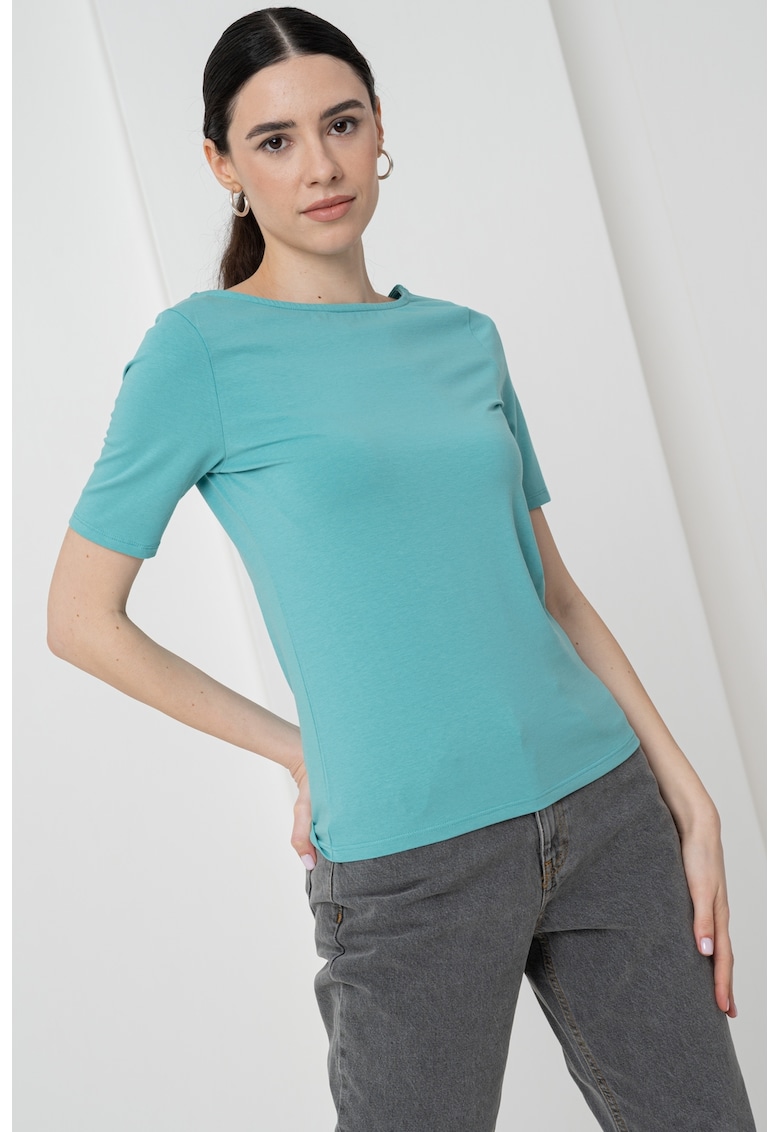 Tricou cu decolteu barcuta-FEMEI/IMBRACAMINTE/Tricouri si maiouri-IMBRACAMINTE/Tricouri si maiouri