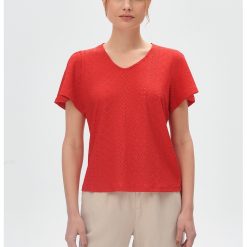 Tricou cu decolteu in V si design de dantela Sangallo-FEMEI/IMBRACAMINTE/Tricouri si maiouri-IMBRACAMINTE/Tricouri si maiouri