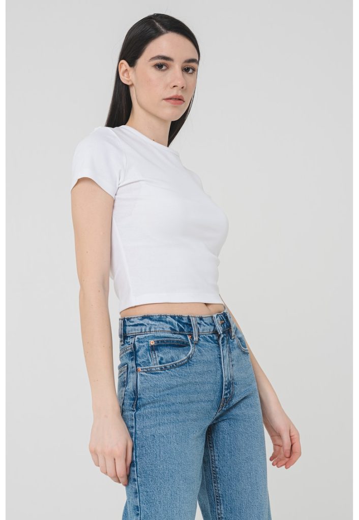 Tricou cu decolteu la baza gatului-FEMEI/IMBRACAMINTE/Tricouri si maiouri-IMBRACAMINTE/Tricouri si maiouri