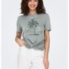 Tricou cu decolteu la baza gatului - cu imprimeu grafic-FEMEI/IMBRACAMINTE/Tricouri si maiouri-IMBRACAMINTE/Tricouri si maiouri