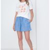 Tricou cu decolteu la baza gatului cu imprimeu grafic-FEMEI/IMBRACAMINTE/Tricouri si maiouri-IMBRACAMINTE/Tricouri si maiouri