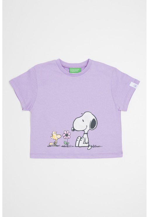 Tricou cu decolteu la baza gatului si Peanuts-FETE/IMBRACAMINTE/Tricouri si maiouri-IMBRACAMINTE/Tricouri si maiouri