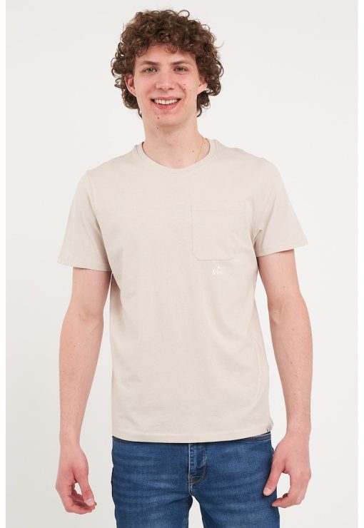 Tricou cu decolteu la baza gatului si buzunar pe piept-BARBATI/IMBRACAMINTE/Tricouri si maiouri-IMBRACAMINTE/Tricouri si maiouri