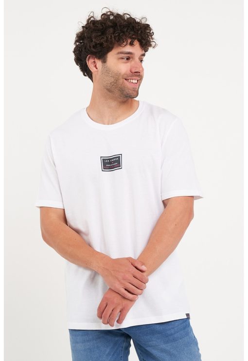 Tricou cu decolteu la baza gatului si detaliu cu imprimeu-BARBATI/IMBRACAMINTE/Tricouri si maiouri-IMBRACAMINTE/Tricouri si maiouri