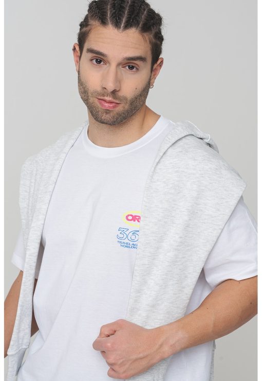 Tricou cu decolteu la baza gatului si imprimeu-BARBATI/IMBRACAMINTE/Tricouri si maiouri-IMBRACAMINTE/Tricouri si maiouri