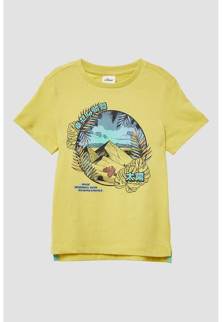 Tricou cu decolteu la baza gatului si imprimeu-BAIETI/IMBRACAMINTE/Tricouri si maiouri-IMBRACAMINTE/Tricouri si maiouri