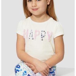 Tricou cu decolteu la baza gatului si imprimeu-FETE/IMBRACAMINTE/Tricouri si maiouri-IMBRACAMINTE/Tricouri si maiouri