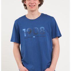 Tricou cu decolteu la baza gatului si imprimeu-BARBATI/IMBRACAMINTE/Tricouri si maiouri-IMBRACAMINTE/Tricouri si maiouri