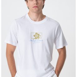 Tricou cu decolteu la baza gatului si imprimeu-BARBATI/IMBRACAMINTE/Tricouri si maiouri-IMBRACAMINTE/Tricouri si maiouri