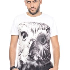 Tricou cu decolteu la baza gatului si imprimeu foto-BARBATI/IMBRACAMINTE/Tricouri si maiouri-IMBRACAMINTE/Tricouri si maiouri