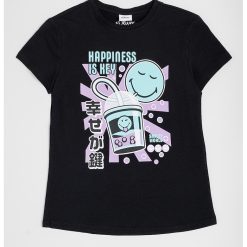 Tricou cu decolteu la baza gatului si imprimeu grafic-FETE/IMBRACAMINTE/Tricouri si maiouri-IMBRACAMINTE/Tricouri si maiouri