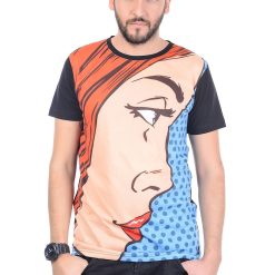 Tricou cu decolteu la baza gatului si imprimeu grafic-BARBATI/IMBRACAMINTE/Tricouri si maiouri-IMBRACAMINTE/Tricouri si maiouri