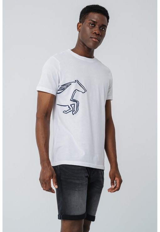 Tricou cu decolteu la baza gatului si imprimeu grafic Austin-BARBATI/IMBRACAMINTE/Tricouri si maiouri-IMBRACAMINTE/Tricouri si maiouri
