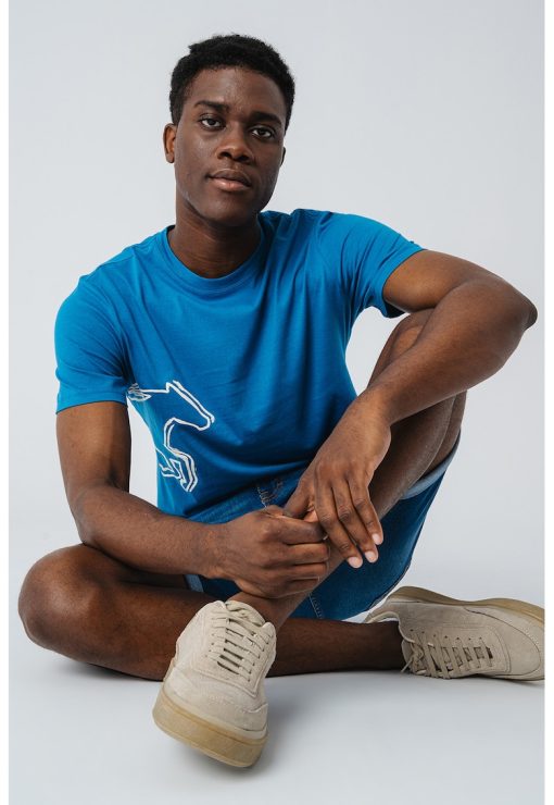 Tricou cu decolteu la baza gatului si imprimeu grafic Austin-BARBATI/IMBRACAMINTE/Tricouri si maiouri-IMBRACAMINTE/Tricouri si maiouri