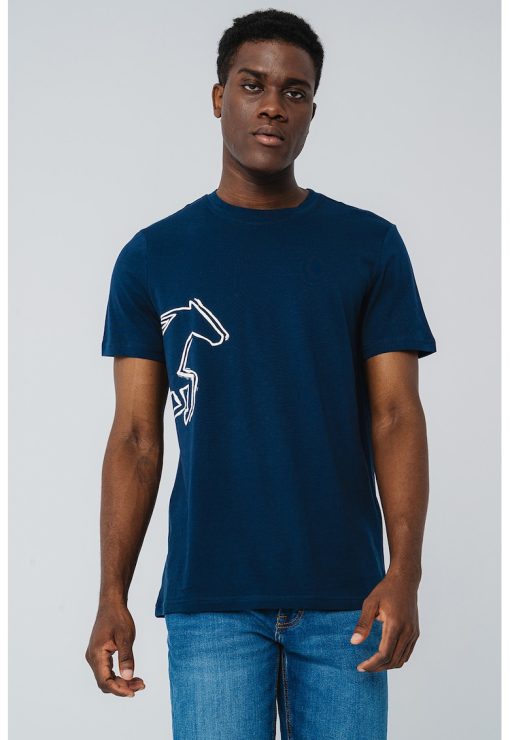 Tricou cu decolteu la baza gatului si imprimeu grafic Austin-BARBATI/IMBRACAMINTE/Tricouri si maiouri-IMBRACAMINTE/Tricouri si maiouri
