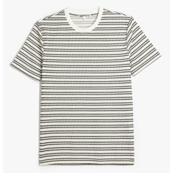 Tricou cu decolteu la baza gatului si imprimeu in dungi-BARBATI/IMBRACAMINTE/Tricouri si maiouri-IMBRACAMINTE/Tricouri si maiouri