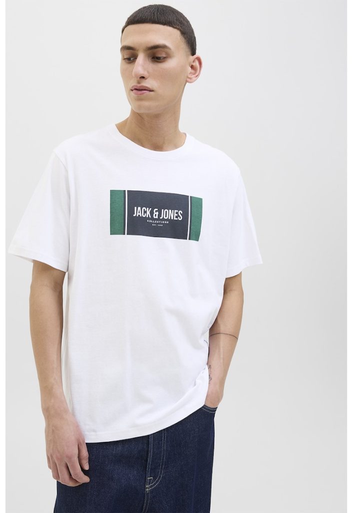 Tricou cu decolteu la baza gatului si imprimeu logo-BARBATI/IMBRACAMINTE/Tricouri si maiouri-IMBRACAMINTE/Tricouri si maiouri