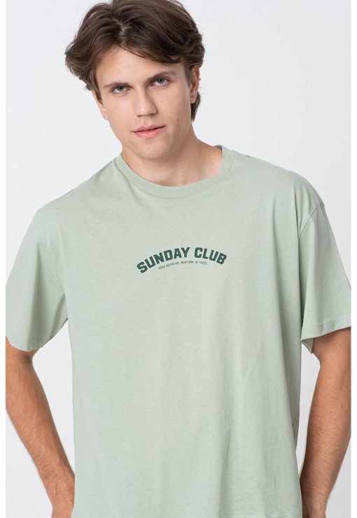 Tricou cu decolteu la baza gatului si imprimeu logo-BARBATI/IMBRACAMINTE/Tricouri si maiouri-IMBRACAMINTE/Tricouri si maiouri