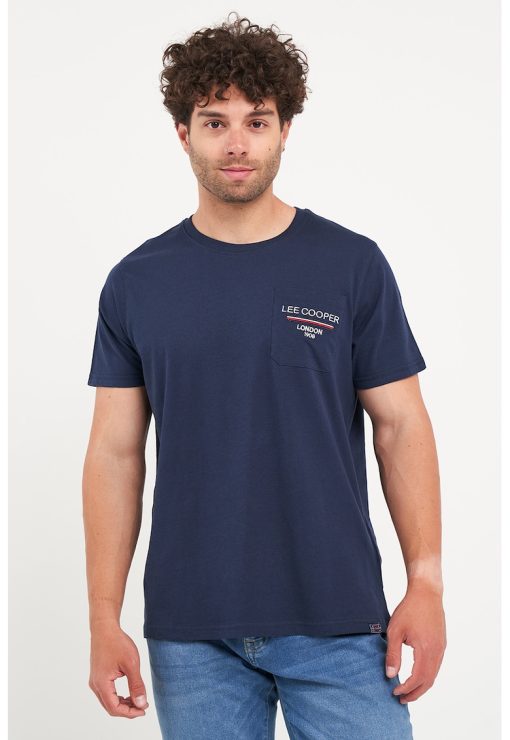 Tricou cu decolteu la baza gatului si imprimeu pe piept-BARBATI/IMBRACAMINTE/Tricouri si maiouri-IMBRACAMINTE/Tricouri si maiouri