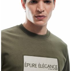 Tricou cu decolteu la baza gatului si imprimeu text-BARBATI/IMBRACAMINTE/Tricouri si maiouri-IMBRACAMINTE/Tricouri si maiouri