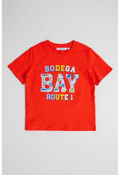Tricou cu decolteu la baza gatului si imprimeu text-BAIETI/IMBRACAMINTE/Tricouri si maiouri-IMBRACAMINTE/Tricouri si maiouri