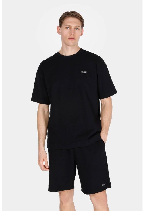 Tricou cu decolteu la baza gatului si imprimeu text-BARBATI/IMBRACAMINTE/Tricouri si maiouri-IMBRACAMINTE/Tricouri si maiouri
